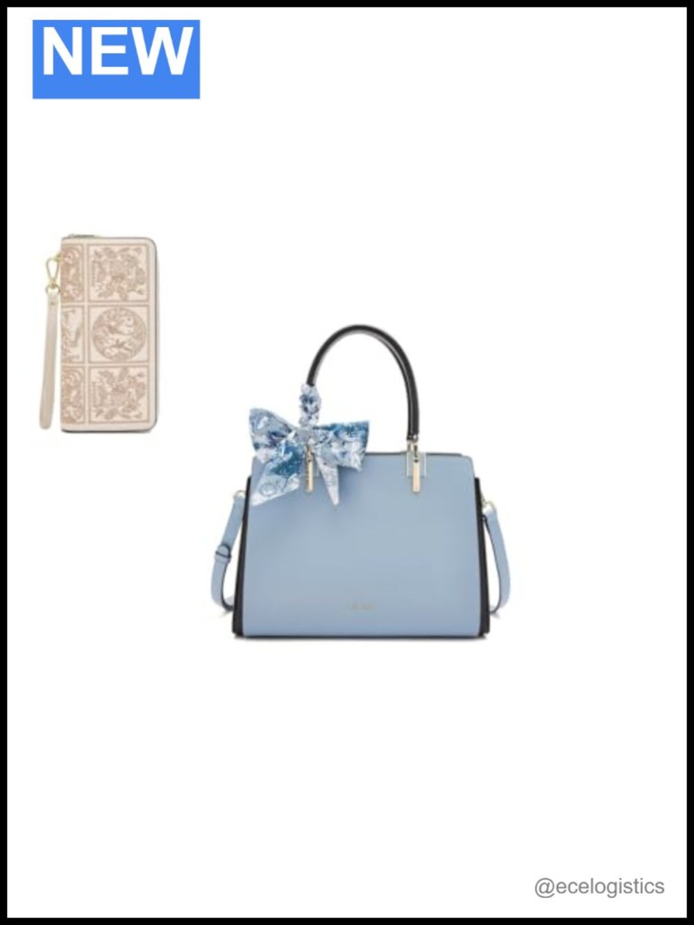 Medium Leather Tote Bag with Matching Slim Wallet Set